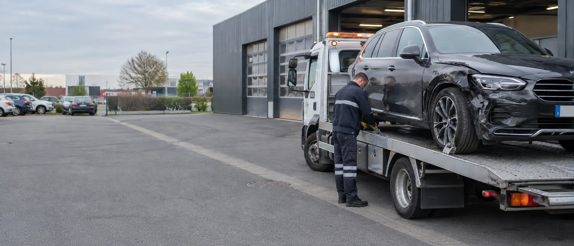 Véhicule accidenté pris en charge par Auto Prestige